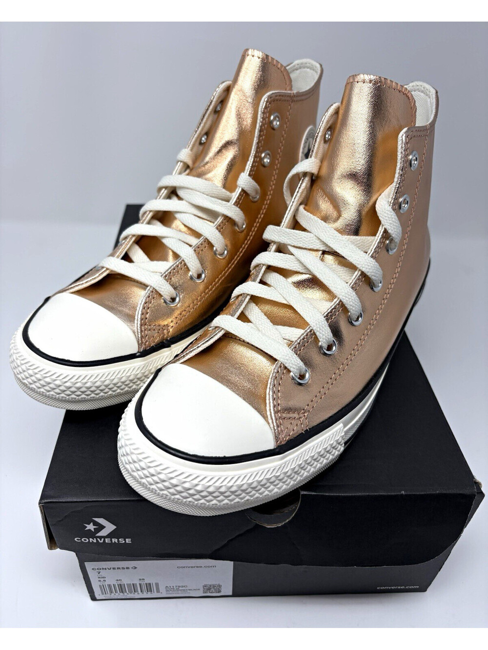 Converse Chuck Taylor All Star High Top Gold Synthetic Sneaker Kids US 7